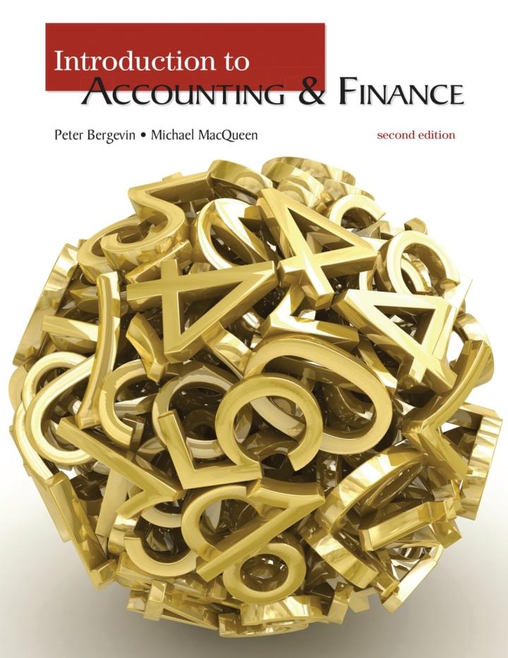 introduction to accounting and finance 2nd edition bergevin, macqueen 1517810175, 9781517810177