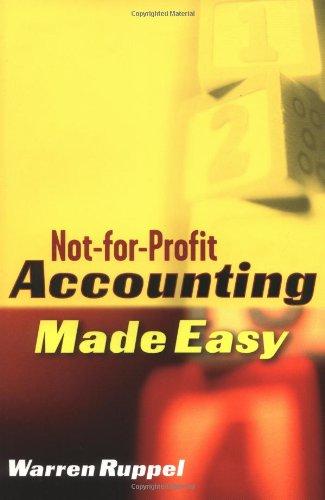 not for profit accounting made easy 1st edition warren ruppel 0471206792, 978-0471206798
