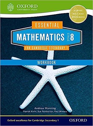 essential mathematics for cambridge secondary 1 stage 8 work book 1st edition andrew manning, sue pemberton,