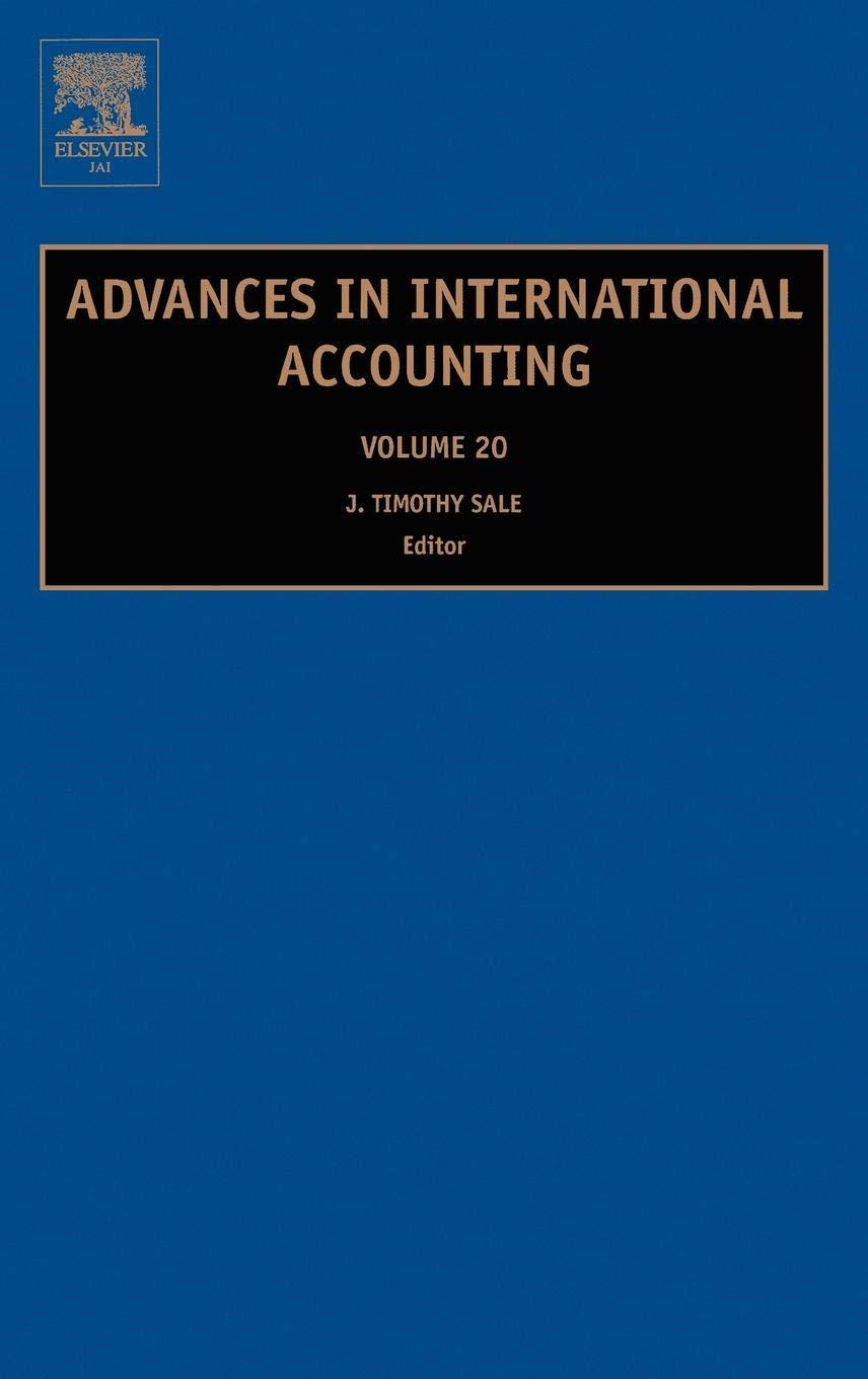 advances in international accounting volume 20 1st edition jai press 0762313994, 978-0762313990