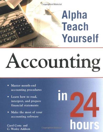 alpha teach yourself accounting in 24 hours 1st edition carol costa, c. wesley addison 0028641582,