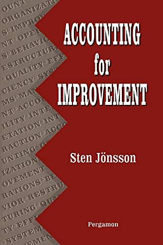 accounting for improvement 1st edition sten jonsson 0080408125, 978-0080408125