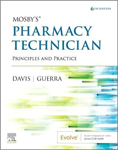 mosby's pharmacy technician principles and practice 6th edition elsevier, karen davis aahca bs cpht, anthony