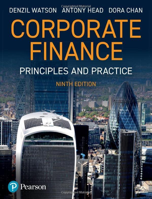 corporate finance principles and practice 9th edition denzil watson, antony head 1292450940, 978-1292450940