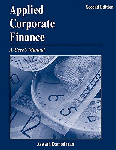 applied corporate finance a users manual 2nd edition aswath damodaran 0471660930, 9780471660934