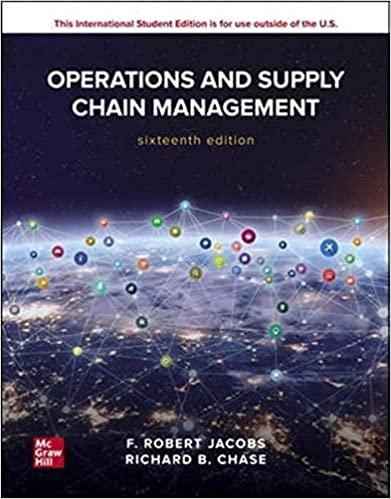 ise operations and supply chain management 16th international edition f. robert jacobs, richard b. chase