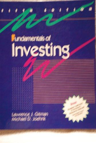 fundamentals of investing 5th edition lawrence j. gitman, michael d. joehnk 0065006151, 9780065006155