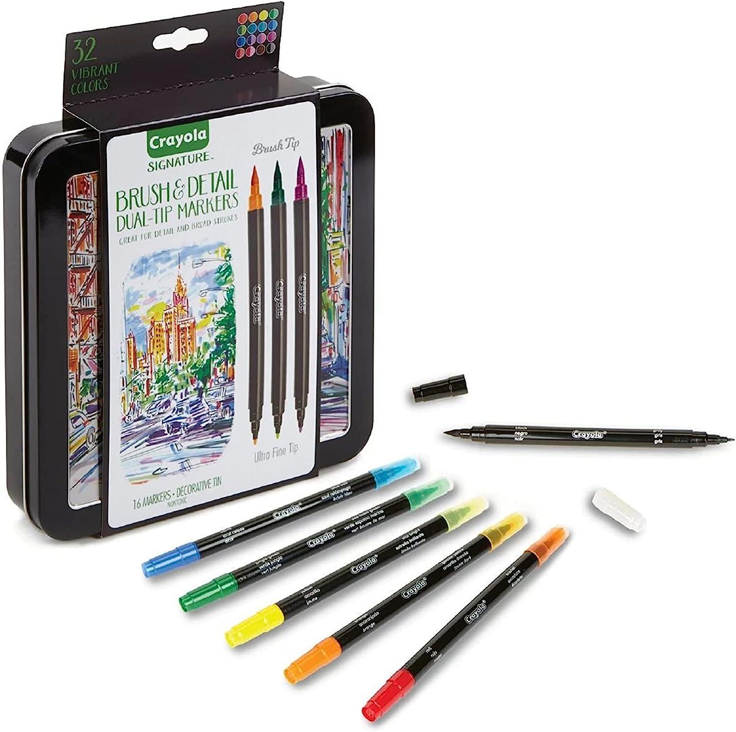 crayola brush detail dual tip marker set ?58 6501 crayola b0722ylzty