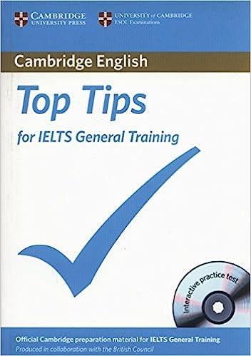 top tips for ielts general training paperback with cd rom 1st edition cambridge esol 1906438730,