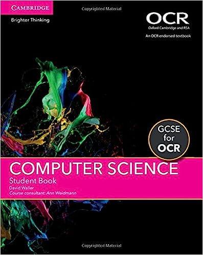 gcse  for ocr computer science student book 1st edition david waller, ann weidmann 1316504034, 978-1316504031