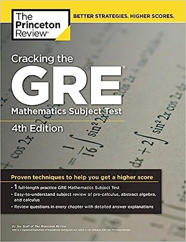 cracking the gre mathematics subject test 4th edition steven a. leduc 9780375429729