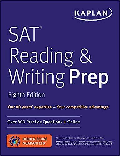 sat reading & writing prep 8th edition kaplan test prep 1506236820, 978-1506236827