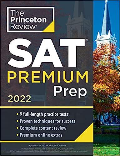 sat premium prep 2022 1st edition the princeton review 0525570446, 978-0525570448