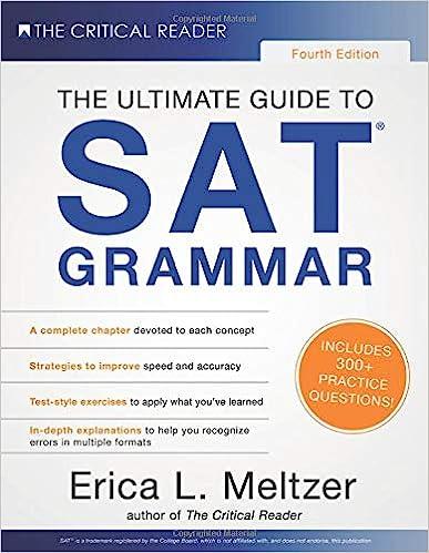 the ultimate guide to sat grammar 4th edition erica l. meltzer 0997517867, 978-0997517866