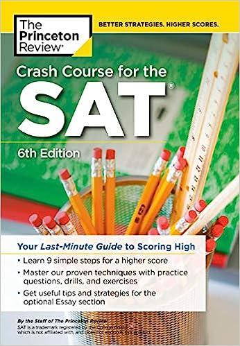 crash course for the sat 6th edition the princeton review 0525569146, 978-0525569145