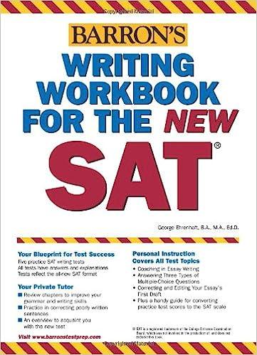 barrons writing workbook for the new sat 1st edition george ehrenhaft 0764132210, 978-0764132216