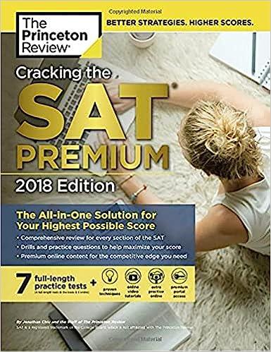 cracking the sat premium 2018 edition 1st edition princeton review 0451487605, 978-0451487605