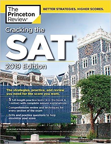 cracking the sat with 5 practice tests 2019 edition the princeton review 1524757861, 978-1524757861