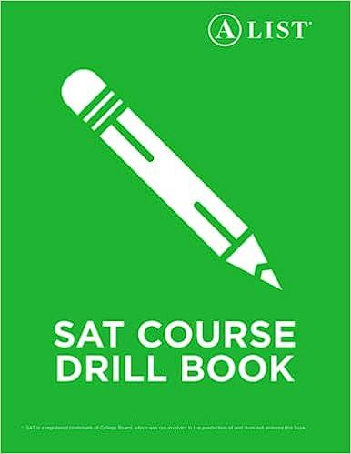 sat course drill book 1st edition a list education 1944959106, 978-1944959104