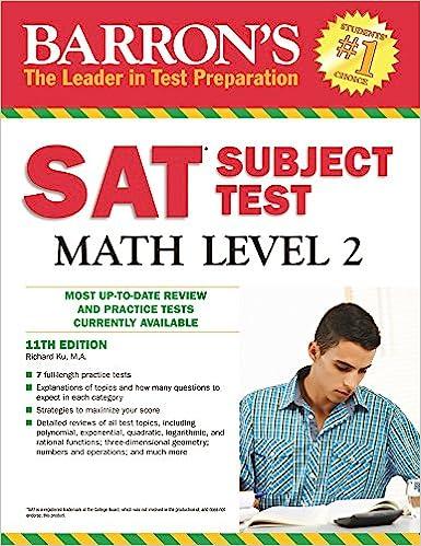 barrons sat subject test math level 2 11th edition richard ku m.a. 9781438003740