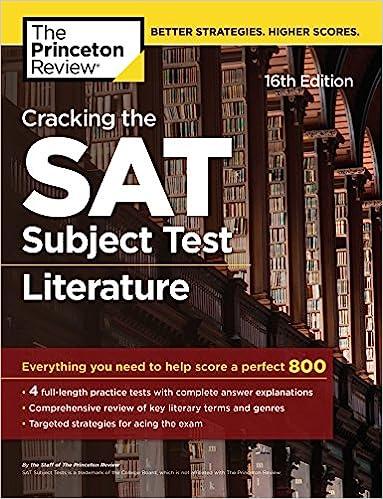 cracking the sat subject test in literature 16th edition the princeton review 1524710784, 978-1524710781
