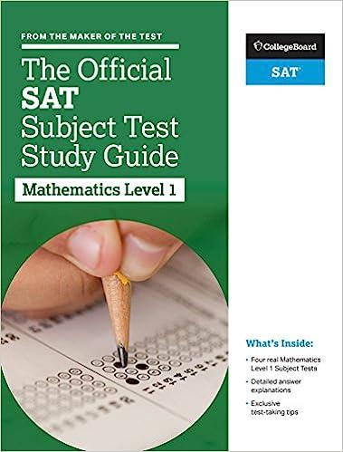 the official sat subject test in mathematics level 1 study guide 1st edition the college board 1457309300,