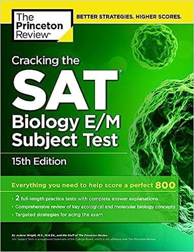 cracking the sat biology e/m subject test 15th edition princeton review 9780804125628