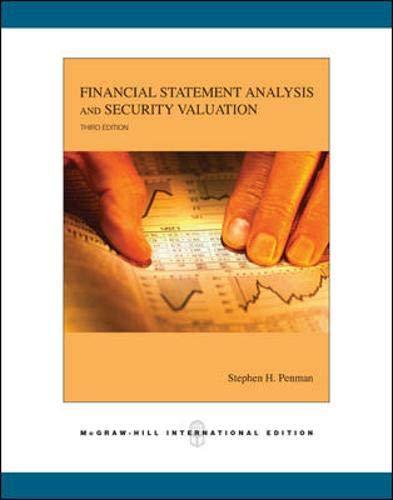 financial statement analysis and security valuation 3rd international edition stephen penman 0071254323,