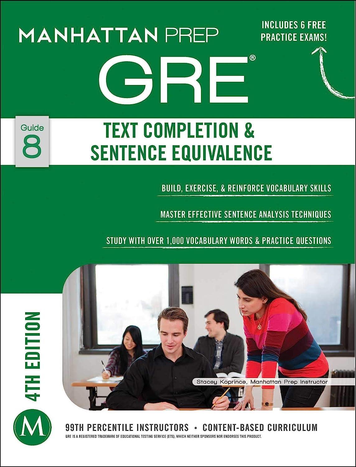 gre text completion and sentence equivalence guide 8 4th edition manhattan prep 193770789x, 978-1937707897