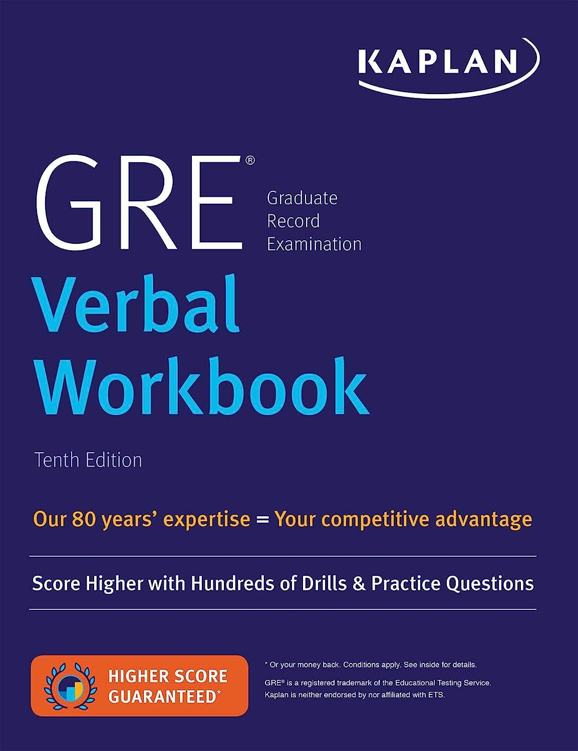 gre verbal workbook score higher with hundreds of drills and practice questions 10th edition kaplan test prep