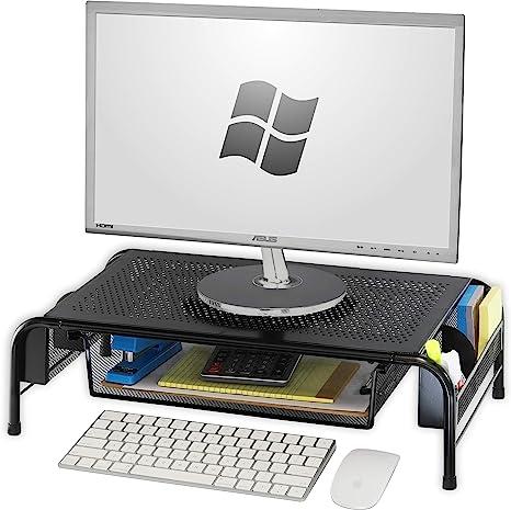 simplehouseware metal desk monitor stand riser with organizer drawer  ‎simple houseware b075kp5jlh