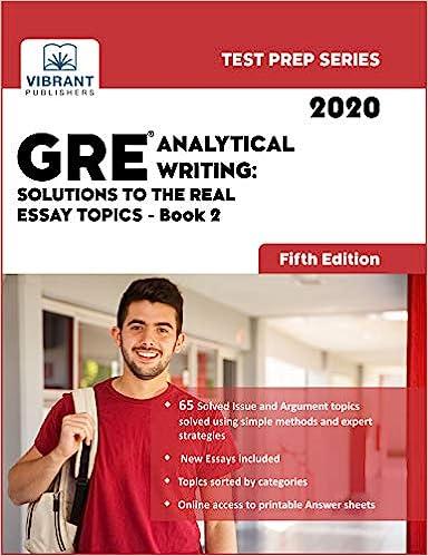GRE Analytical Writing Solutions To The Real Essay Topics Book 2