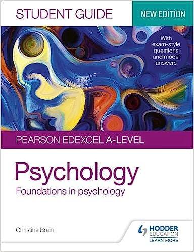 pearson edexcel a level psychology foundations in psychology student guide 1st edition christine brain