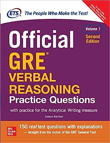 Official GRE Verbal Reasoning Practice Questions With Practice For The Analytical Writing Measure Volume 1 Indian Edition