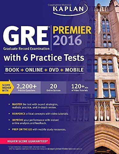 gre premier 2016 with 6 practice 2016 edition kaplan test prep 1625231326, 978-1625231321