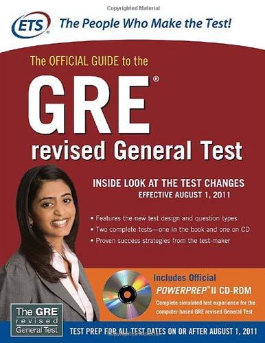 the official guide to the gre revised general test 1st edition educational testing service 0071700528,