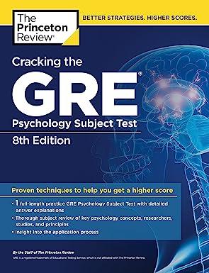 cracking the gre psychology subject test 8th edition the princeton review 0375429735, 978-0375429736