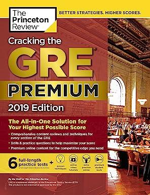 cracking the gre premium the all-in-one solution for your highest possible score with 6 practice tests 2019