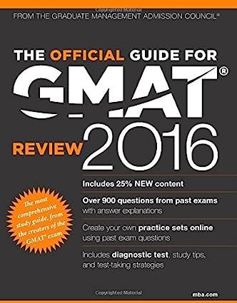 the official guide for gmat review 2016 15th edition gmac (graduate management admission council) 1119042488,