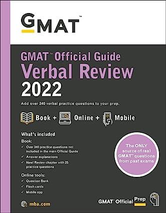 gmat official guide verbal review 2022 1st edition gmac (graduate management admission council) 1119793793,