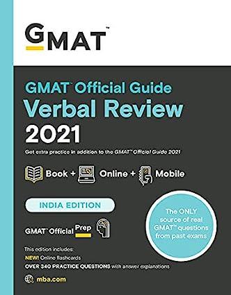 gmat official guide verbal review 2021 1st edition gmac (graduate management admission council) 8126568003,