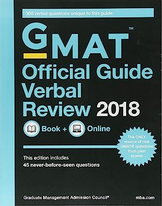 gmat official guide 2018 verbal review 2nd edition gmac (graduate management admission council) 1119387442,