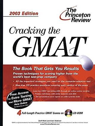 cracking the gmat with sample tests 2003 1st edition geoff martz 0375762507, 978-0375762505
