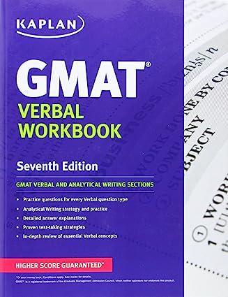 kaplan gmat verbal workbook 7th edition kaplan 160978099x, 978-1609780999