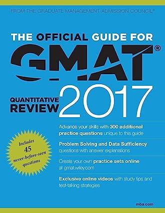 the official guide for gmat quantitative review 2017 1st edition gmac (graduate management admission council)