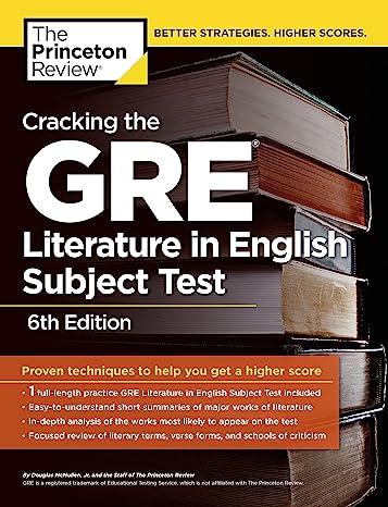cracking the gre literature in english subject test 6th edition the princeton review 0375429719,