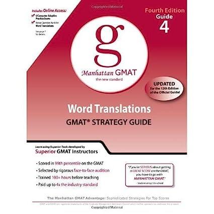 manhattan gmat  the new standard word translations gmat preparation guide 4th edition manhattan gmat