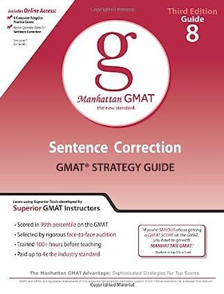manhattan gmat the new standard sentence correction gmat strategy guide 3rd edition manhattan gmat prep