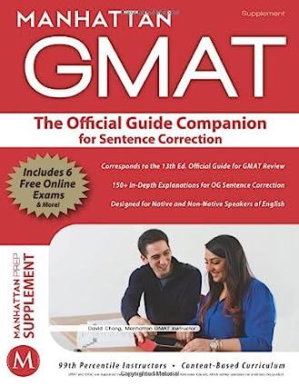 manhattan gmat the official guide companion for sentence correction 1st edition manhattan gmat 1937707415,