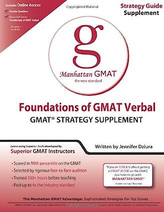 manhattan gmat the new standard foundations of gmat verbal gmat strategy guides supplement 1st edition